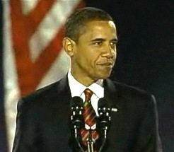 Obama during his acceptance speech. 4 November 2008